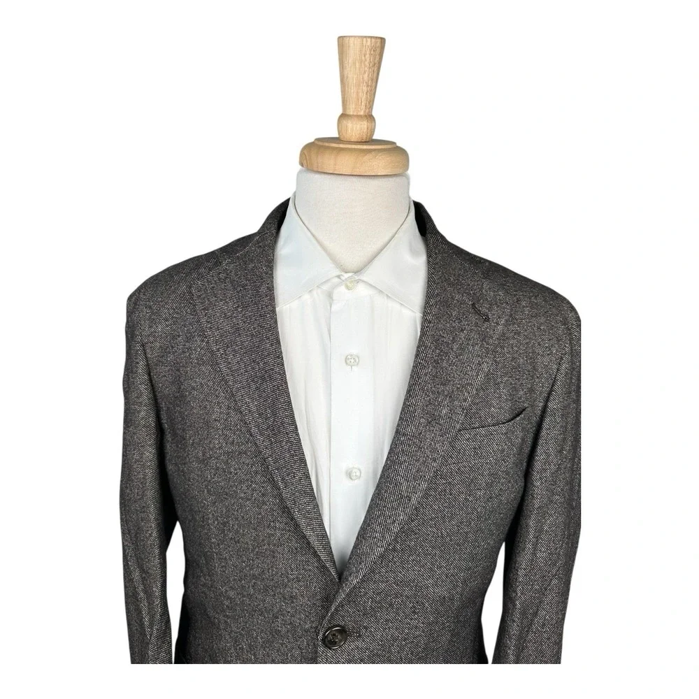 Tombolini Brown Woven Wool Cotton Blend Blazer Mens 40R NS08 I764 U290